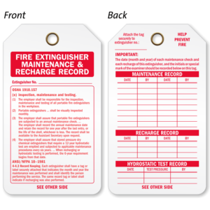 Fire Extinguisher Tags